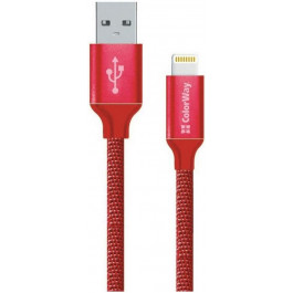   ColorWay USB2.0 AM/Apple Lightning Red 1m (CW-CBUL004-RD)