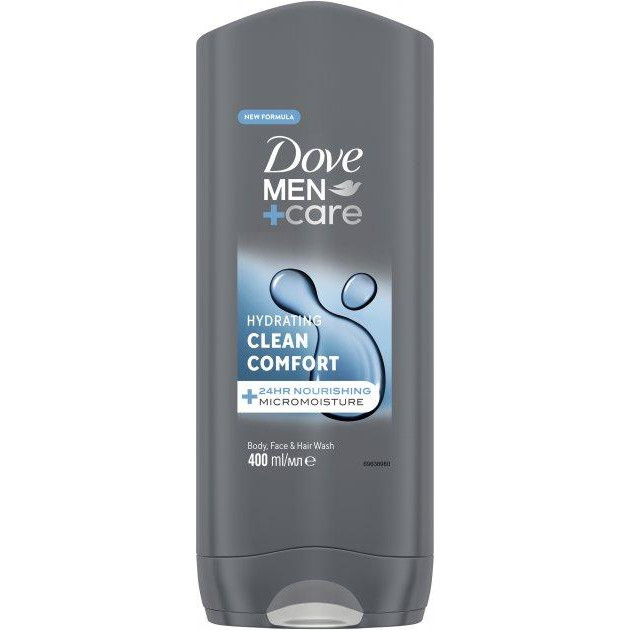 Dove Гель для душу  Men+Care Чистота та комфорт 400 мл (8717644683149/8720181313448) - зображення 1