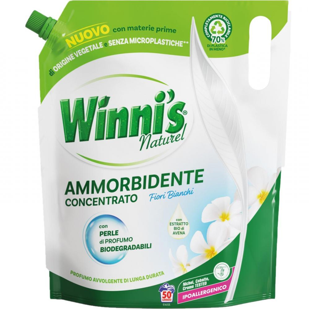 Winni’s naturel Кондиціонер-ополіскувач Ammorbidente Ecoformato Fiori Bianchi 1,25 л (8002295037428) - зображення 1