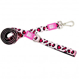   Max & Molly Short Leash Leopard Pink Короткий повідець, малюнок "Леопард рожевий" L (4897039634247)