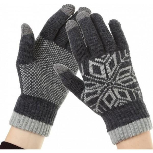 ArmorStandart Рукавиці для сенсорних екранів Touch Gloves Snowflake з орнаментом Light Grey (ARM5999 - зображення 1