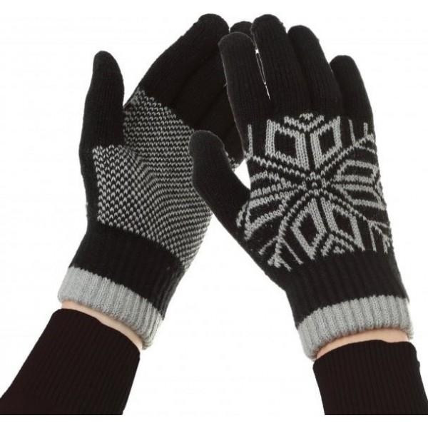 ArmorStandart Перчатки  для сенсорных экранов Touch Gloves Snowflake с орнаментом Black (ARM59993) - зображення 1