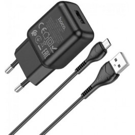   Hoco C96A Single port charger set + micro-USB Black