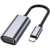 Hoco UA21 Origin USB-C to VGA Gray (6931474784100) - зображення 1