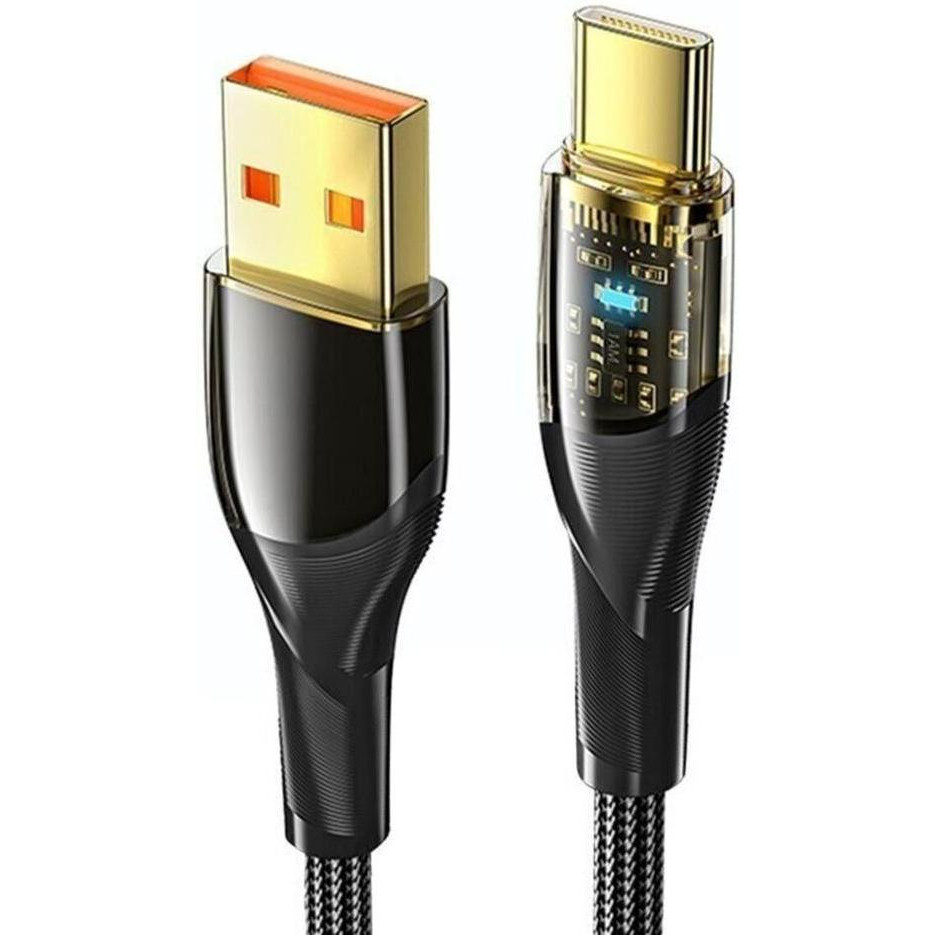 Essager Interstellar Transparent Design Charging Cable USB-A to Type-C 100W 2m Black (EXCT-XJA01-P) - зображення 1