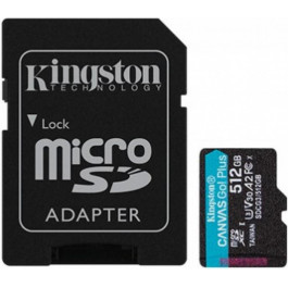   Kingston 512 GB microSDXC class 10 UHS-I U3 Canvas Go! Plus + SD Adapter SDCG3/512GB