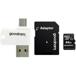   GOODRAM 64 GB microSDXC class 10 UHS-I All-in-One M1A4-0640R12