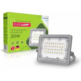   EUROLAMP Прожектор светодиодный  20Вт 5000K 2000Лм серый (LED-FL-20(gray))