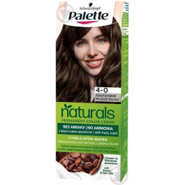   Palette Стойкая крем-краска для волос Schwarzkopf  Naturals без аммиака 4-0 Каштановый 110 мл (3838824171449