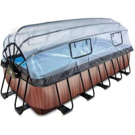   EXIT Wood Pool 540x250x122cm + dome, sand filter pump / brown (30.47.53.10)