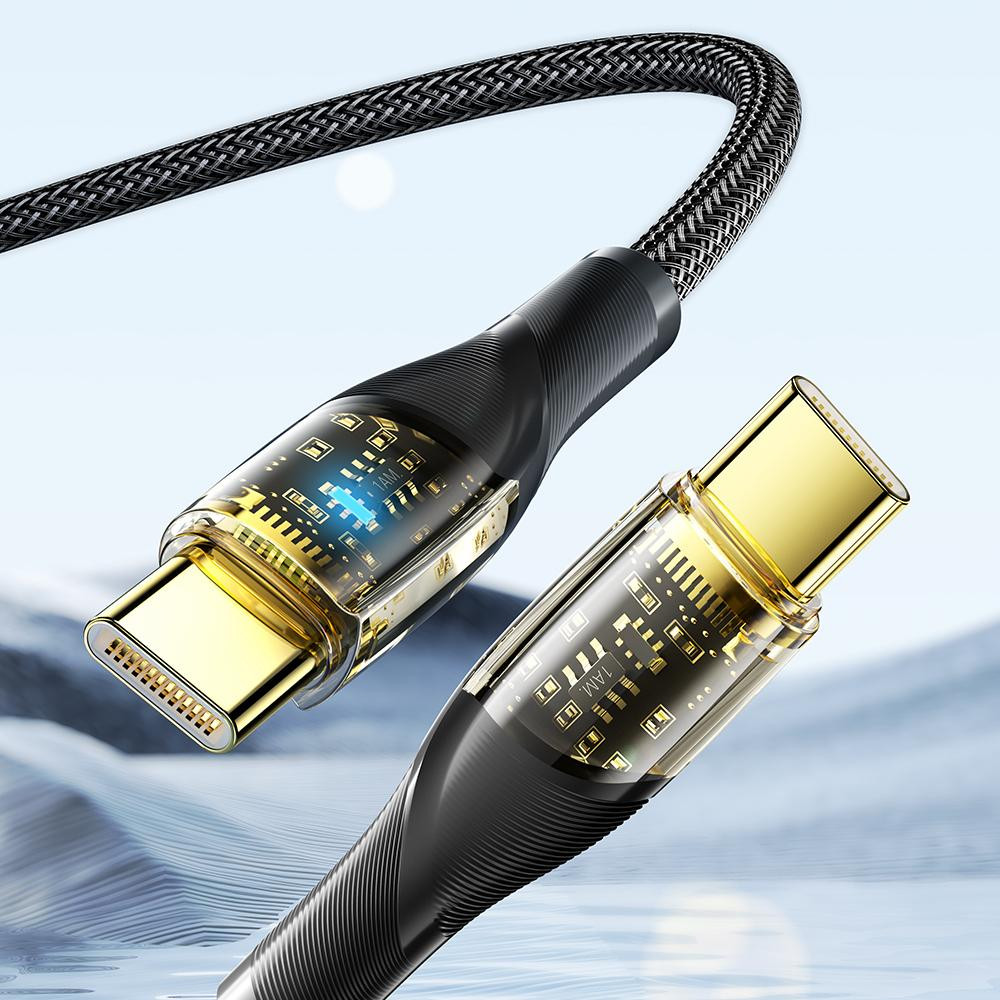 Essager Interstellar Transparent Design Charging Cable Type-C to Type-C 100W 2м Black (EXCTT1-XJA01-P) - зображення 1