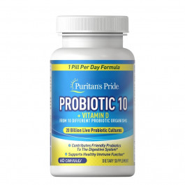   Puritan's Pride Probiotic 10 with Vitamin D 60 капс