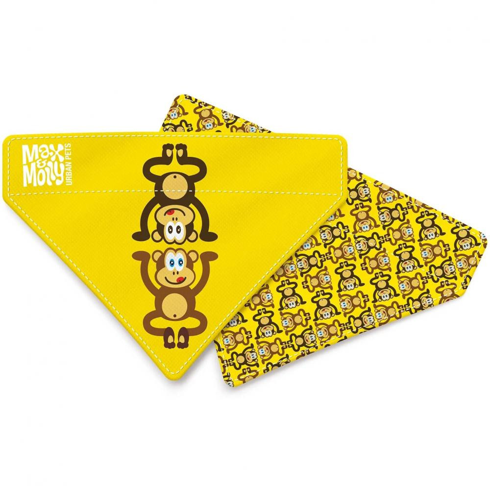 Max & Molly Бандана для собак  Bandana Monkey Maniac на нашийник з принтом Мавпочки S (4894512059375) - зображення 1