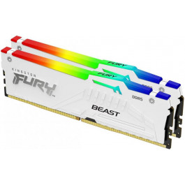   Kingston FURY 64 GB (2x32GB) DDR5 6400 MHz Beast RGB White (KF564C32BWAK2-64)