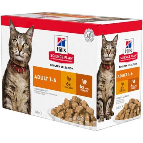 Hill's Science Plan Adult Wet Cat Food Multipack Chicken & Turkey 85 г 12 шт (604009) - зображення 1