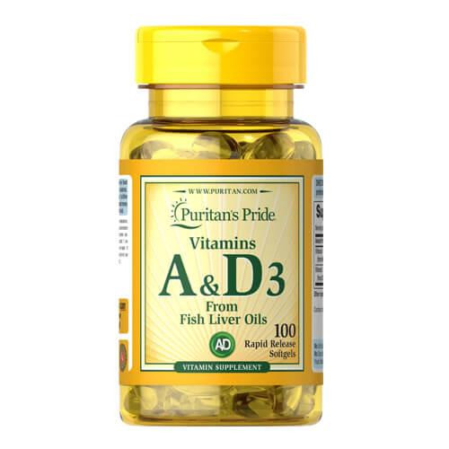 Puritan's Pride Vitamins A & D 1500/400 IU 100 капс - зображення 1