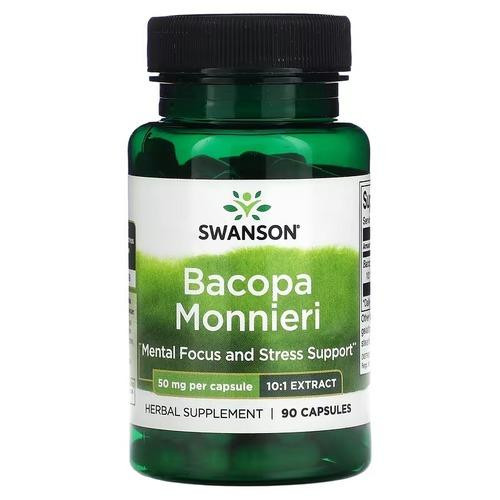 Swanson Bacopa Monnieri - 10:1 Extract 50 mg 90 капсул - зображення 1