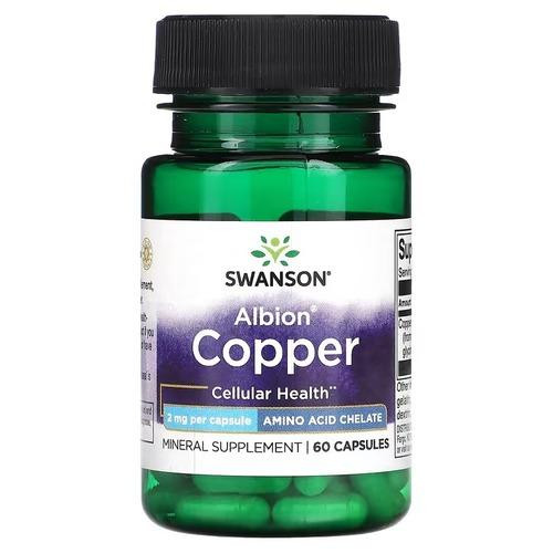 Swanson Copper Albion 2 mg 60 капсул - зображення 1