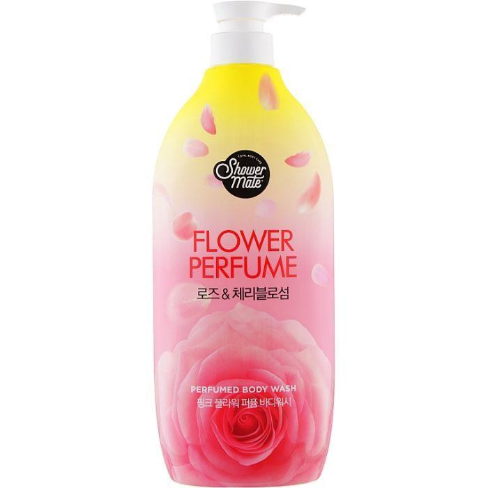 KeraSys Гель для душу  Shower Mate Perfumed Rose&Cherry Blossom з ароматом троянди та цвіту вишні, 900 мл (8 - зображення 1