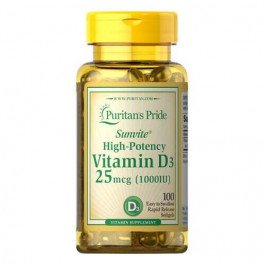   Puritan's Pride Vitamin D3 25 mcg (1000 IU) 100 капсул