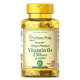   Puritan's Pride Vitamin D3 10,000 IU 200 капсул