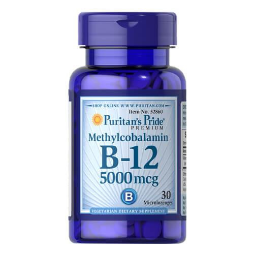 Puritan's Pride Vitamin B-12 Methylcobalamin 5000 mcg 30 смоктальних таблеток - зображення 1