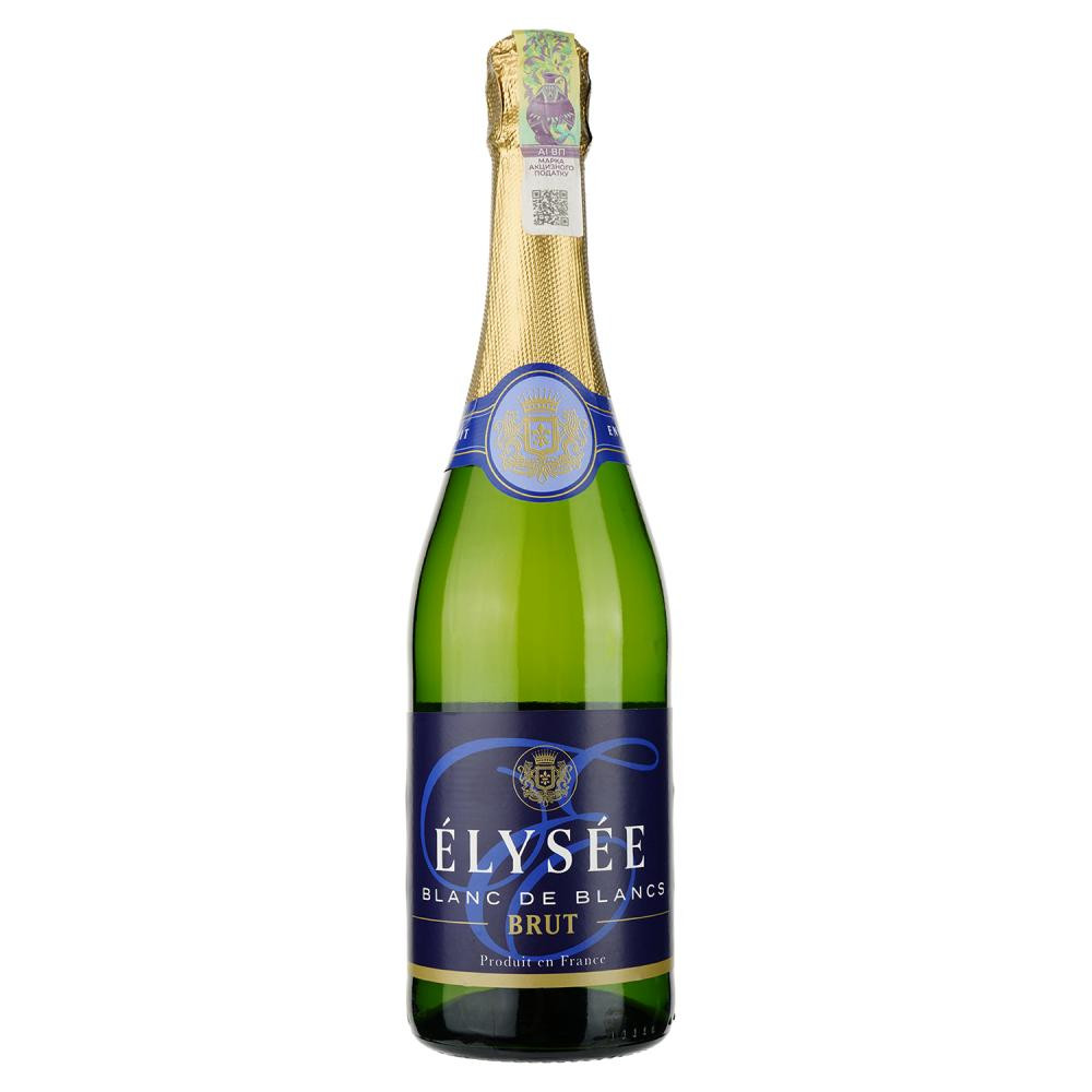 Elysee Вино ігристе  Blanc De Blancs Brut, біле, брют, 0,75 л (3438931003369) - зображення 1