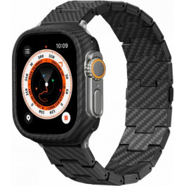   Pitaka Ремiнець  Carbon Fiber Watch Band Retro Black/Grey for Apple Watch 49/45/44mm (AWB1004)