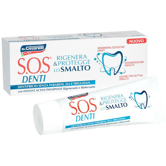 Pasta del Capitano Зубная паста  SOS Denti Enamel repair Восстановление и укрепление зубной эмали 75 мл (8002140041105) - зображення 1