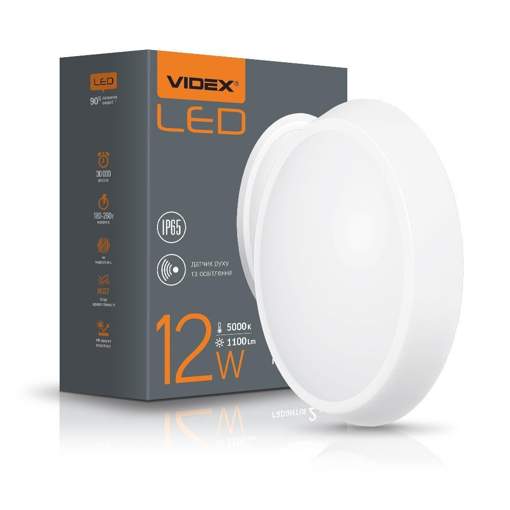 VIDEX LED светильник ЖКХ овальный 12W 5000K 220V белый (VL-BHO-125PW) - зображення 1