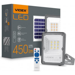   VIDEX Led прожектор 10W 5000K на солнечной батарее c датчиком движения  автономный серый VL-FSO-205-S