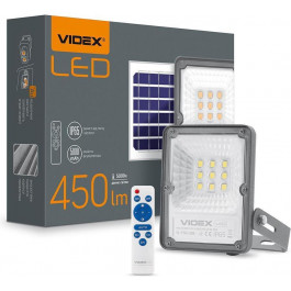   VIDEX Автономный Led прожектор на солнечной батарее 10W 5000K  серый VL-FSO-205