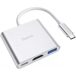   Hoco HB14 Easy to use Hub (USB3.0, HDMI, PD) Silver