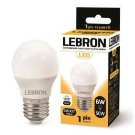   Lebron LED L-G45 6W Е27 4100K 480Lm 220° (LEB 11-12-50)