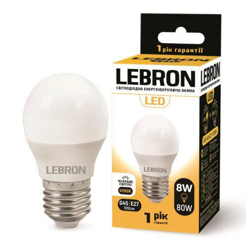 Lebron LED L-G45 8W Е27 4100K 700Lm (LEB 11-12-58) - зображення 1