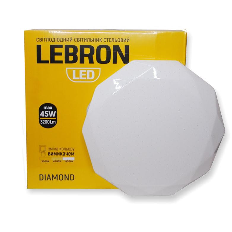 Lebron LED Світильник На Стелю  L-CL-DIAMOND, Max 45W, 3200Lm, 3000К, 4100К, 6500К (15-25-04) - зображення 1