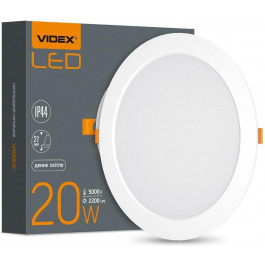   VIDEX Встраиваемый LED светильник 20W круглый  5000K белый VL-DLBR-205