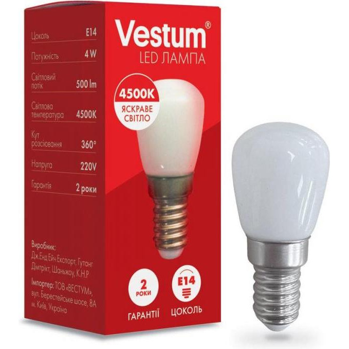 Vestum LED Е14 4W 4500K 220V для холодильника (1-VS-8401) - зображення 1