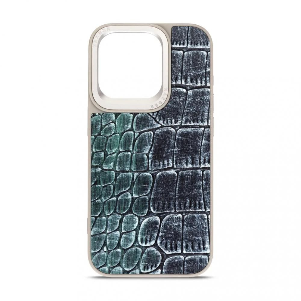 Harder Glamorous Croco Apple iPhone 15 Pro Grey Green (ARM76761) - зображення 1