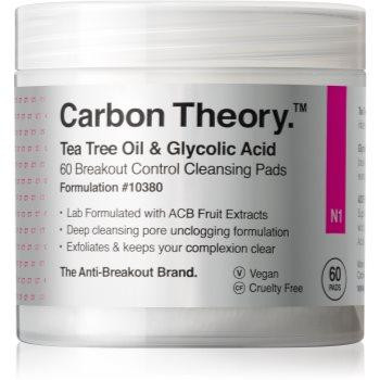 Carbon Theory Tea Tree Oil & Glycolic Acid очищаючі спонжі для розгладження та роз'яснення шкіри 60 кс - зображення 1