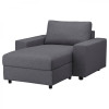 IKEA VIMLE Чохол на шезлонг, з широкими підлокітниками/Gunnared medium grey (094.241.27) - зображення 1