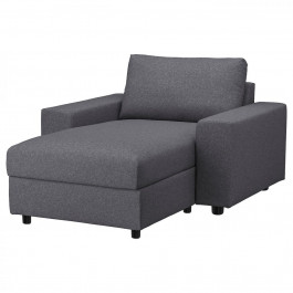   IKEA VIMLE Чохол на шезлонг, з широкими підлокітниками/Gunnared medium grey (094.241.27)