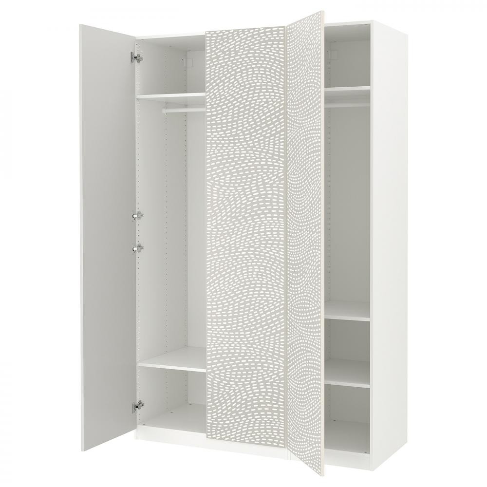 IKEA PAX/MISTUDDEN Гардеробна комбінація білий/сірий 150х60х236 (795.212.00) - зображення 1