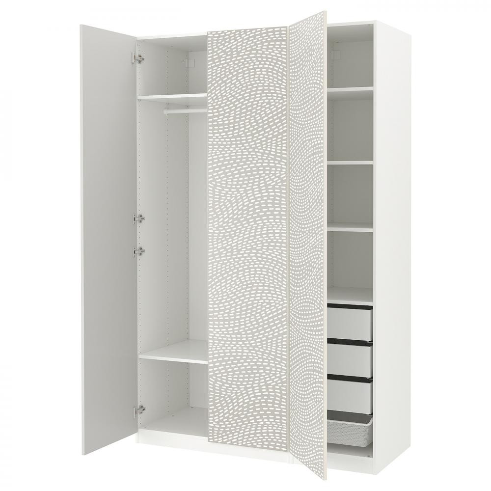 IKEA PAX/MISTUDDEN Гардеробна комбінація білий/сірий 150х60х236 (295.210.66) - зображення 1