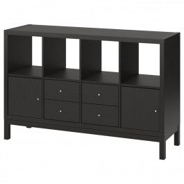   IKEA KALLAX Книжкова шафа 2Д4Ш чорно-коричнева 77x147 (595.529.14)