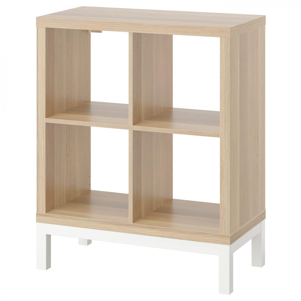 IKEA KALLAX Книжкова шафа дуб білий/білий 77x94 (594.426.28) - зображення 1