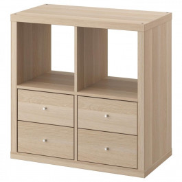   IKEA KALLAX Книжкова шафа дуб білий 77х77 (995.529.50)