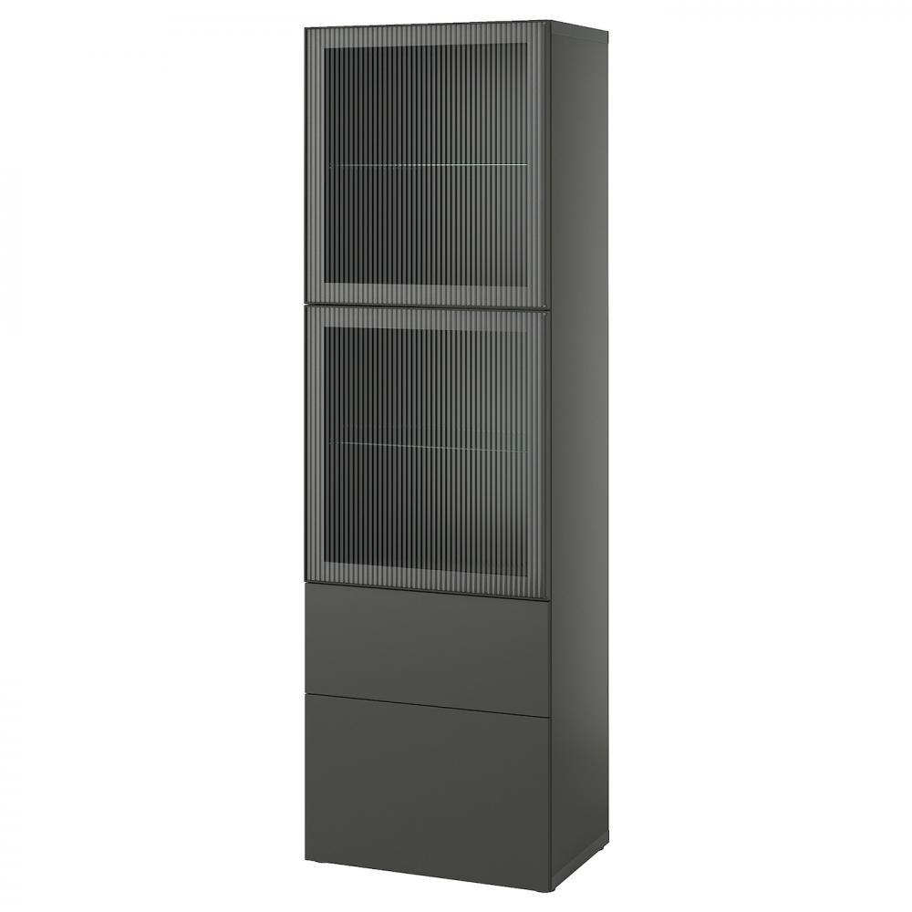 IKEA BESTA Книжкова шафа темно-сірий антрацит 60x42x193 (795.558.17) - зображення 1