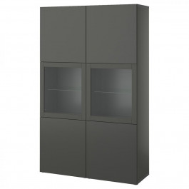   IKEA BESTA Книжкова шафа темно-сірий 120x42x193 (895.081.37