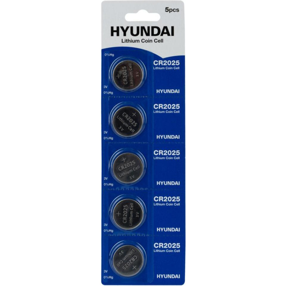 Hyundai Lithium Coin Cell CR2025 5шт/уп (HT7009025) - зображення 1